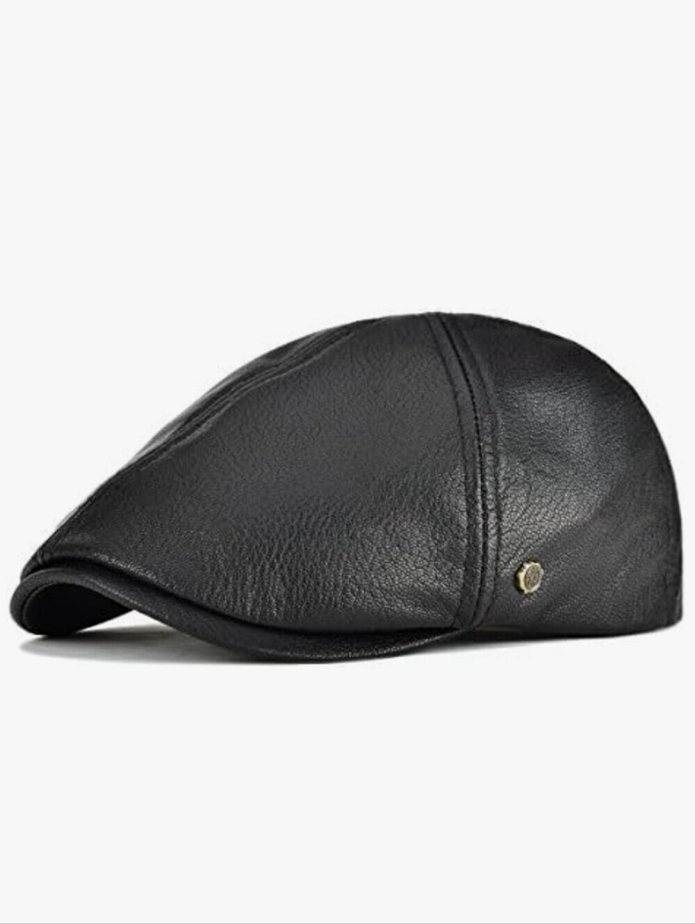 VOBOOM Lambskin Leather Ivy Caps Newsboy Hat 6 Panel Cabbie Beret Hat